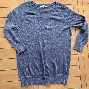 MEDIUM *GAP Lightweight Sweater Navy & Silver Shimmer See Thru EUC